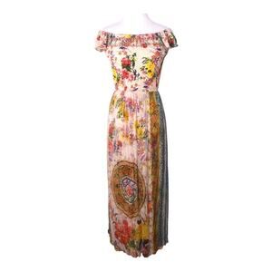 Camomilla Floral Boho Off-Shoulder Maxi Dress Size 14